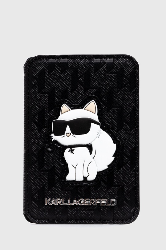 Karl Lagerfeld magnetyczne etui na karty etui na karty czarny KLWMSPSAKHCK