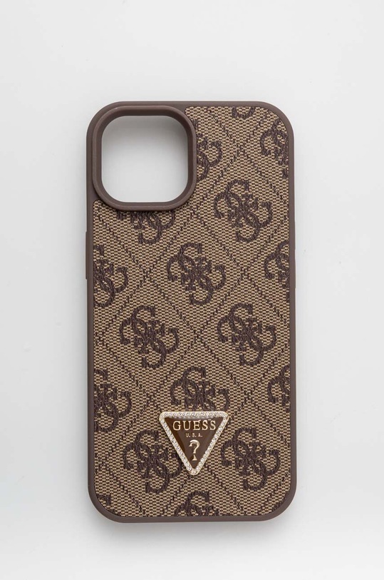 Guess Husă pentru telefon iPhone 15 6.1 pentru telefon maro GUHCP15SP4TDPW