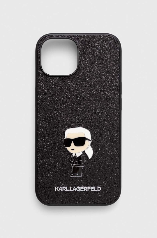 Karl Lagerfeld Husă pentru telefon iPhone 15 6.1 cu modele negru KLHCP15SGKNPSK