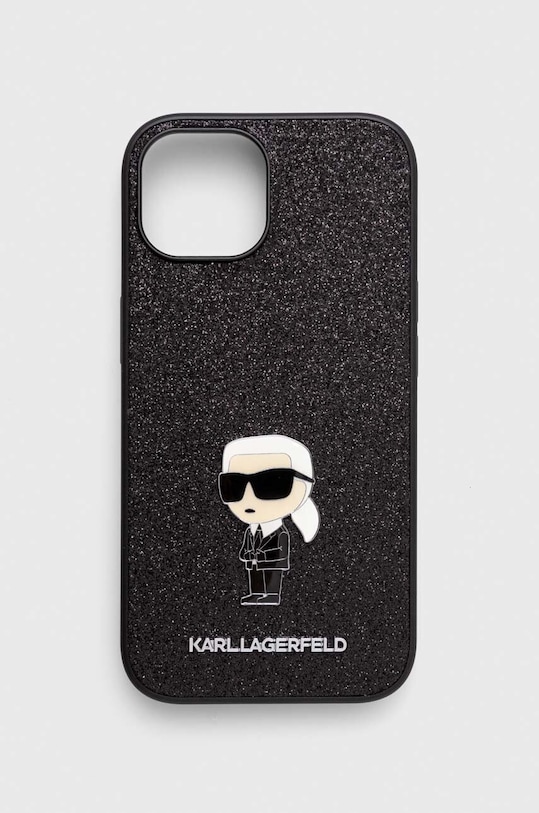Karl Lagerfeld Husă pentru telefon iPhone 15 6.1 cu modele negru KLHCP15SGKNPSK