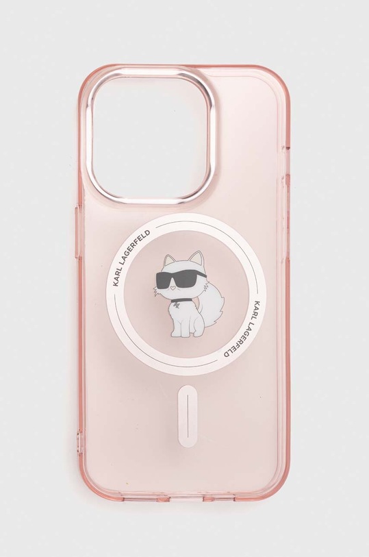 Puzdro na mobil Karl Lagerfeld iPhone 15 Pro 6.1 na mobil ružová KLHMP15LHFCCNOP