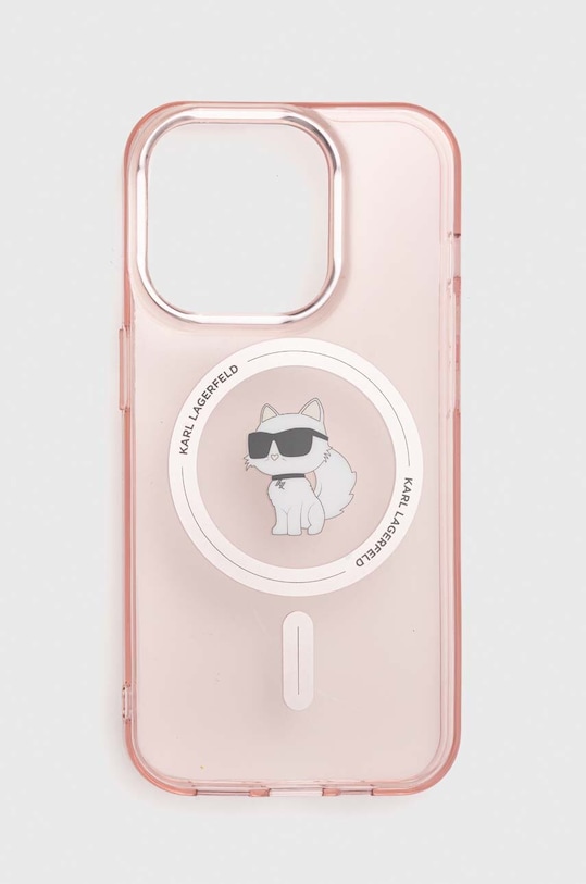 Puzdro na mobil Karl Lagerfeld iPhone 15 Pro 6.1 na mobil ružová KLHMP15LHFCCNOP
