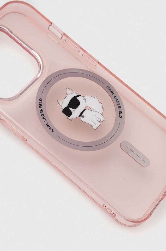 Puzdro na mobil Karl Lagerfeld iPhone 15 Pro 6.1 KLHMP15LHFCCNOP ružová AA00
