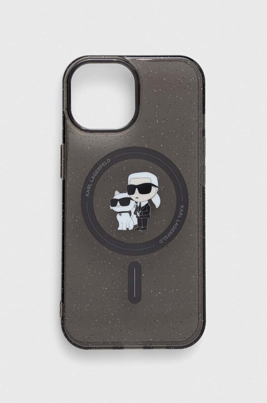 Puzdro na mobil Karl Lagerfeld iPhone 15 6.1 na mobil čierna KLHMP15SHGKCNOK