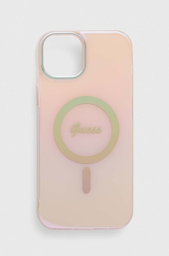 Guess etui na telefon iPhone 15 Plus 6.7 na telefon różowy GUHMP15MHITSP