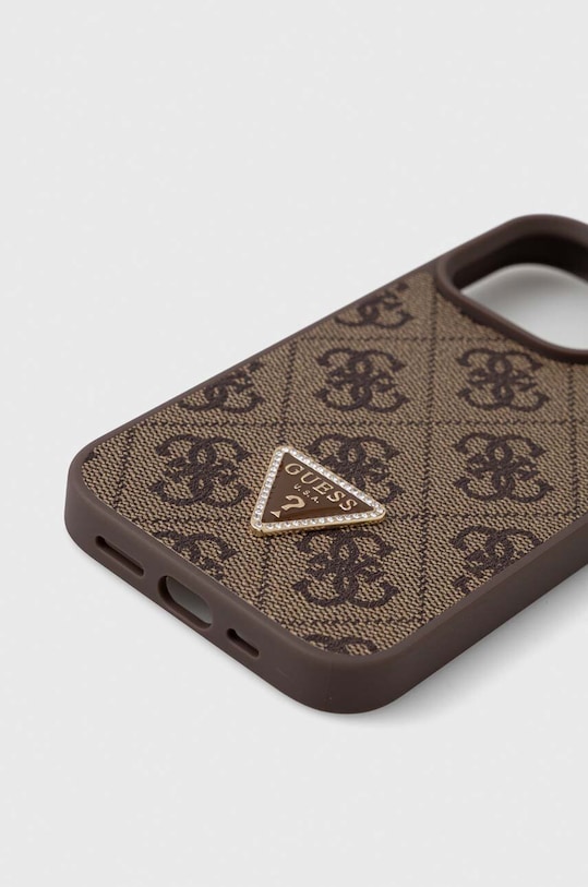 Guess etui na telefon iPhone 15 Pro 6.1" GUHCP15LP4TDPW brązowy AA00