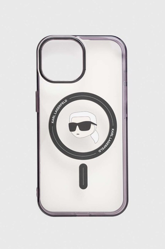 Puzdro na mobil Karl Lagerfeld iPhone 15 6.1 na mobil priesvitná KLHMP15SHKHNOTK