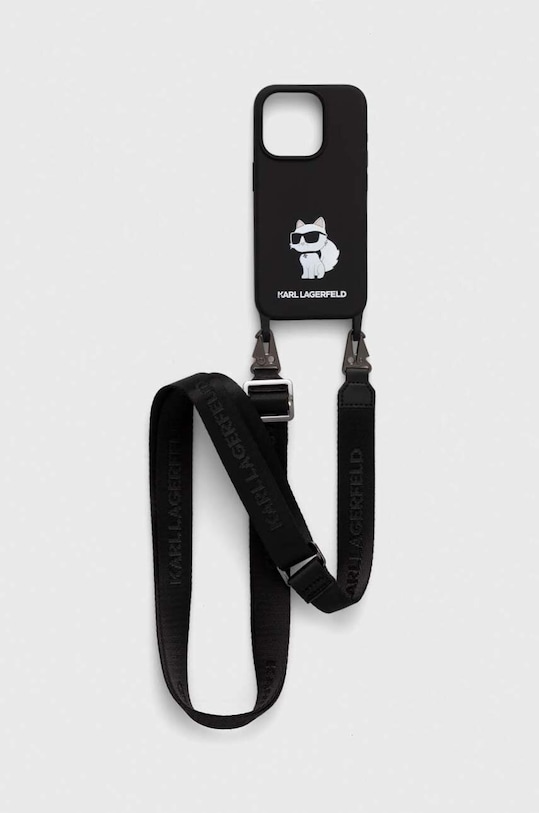 Karl Lagerfeld etui na telefon iPhone 15 Pro 6.1 na telefon czarny KLHCP15LSCBSCNK
