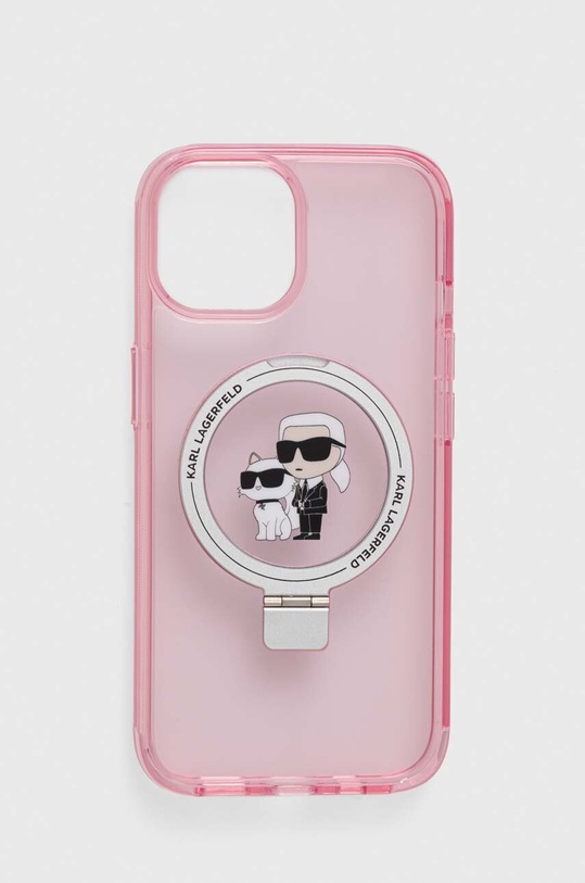 Karl Lagerfeld husă pentru telefon iPhone 15 6.1 pentru telefon roz KLHMP15SHMRSKCP