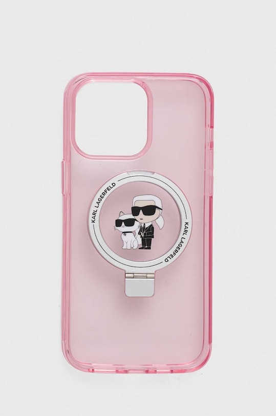 Obal na telefon Karl Lagerfeld iPhone 15 Pro Max 6.7 na mobil růžová KLHMP15XHMRSKCP