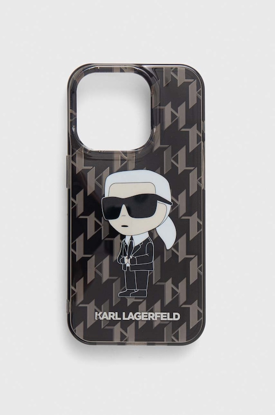 Puzdro na mobil Karl Lagerfeld iPhone 15 Pro 6.1" na mobil čierna KLHCP15LHNKMKLK