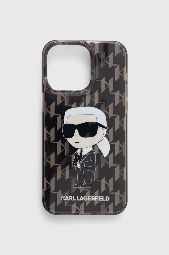 Чохол на телефон Karl Lagerfeld iPhone 15 Pro Max 6.7" візерунок чорний KLHCP15XHNKMKLK