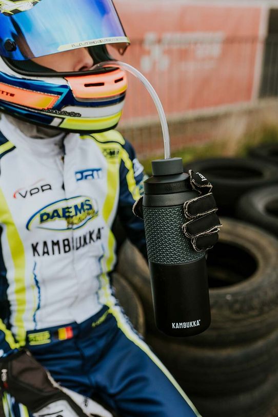Kambukka nakrętka do butelki ze zintegrowaną słomką Monza lid Grey/Black L07001 szary