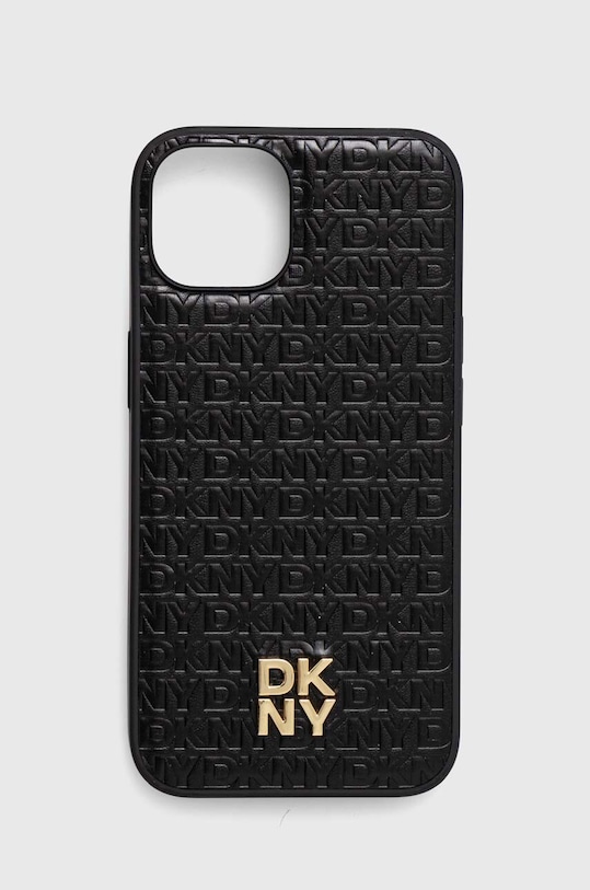 Obal na telefon Dkny iPhone 14 / 15 / 13 nášivka černá DKHMP14SPSHRPSK