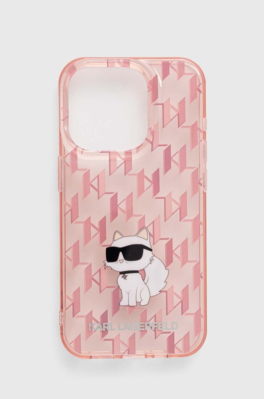 Karl Lagerfeld telefon tok iPhone 15 Pro 6.1 telefonhoz rózsaszín KLHCP15LHNCMKLP