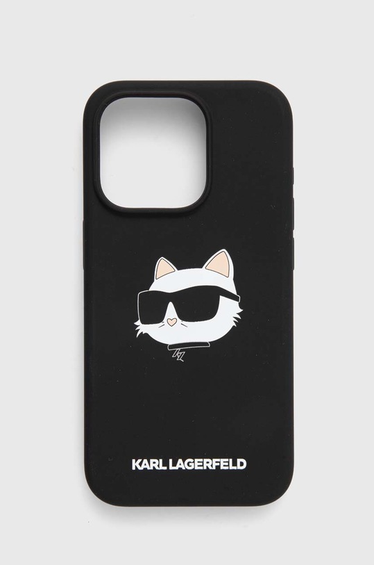 Puzdro na mobil Karl Lagerfeld iPhone 15 Pro 6.1 na mobil čierna KLHMP15LSCHPPLK