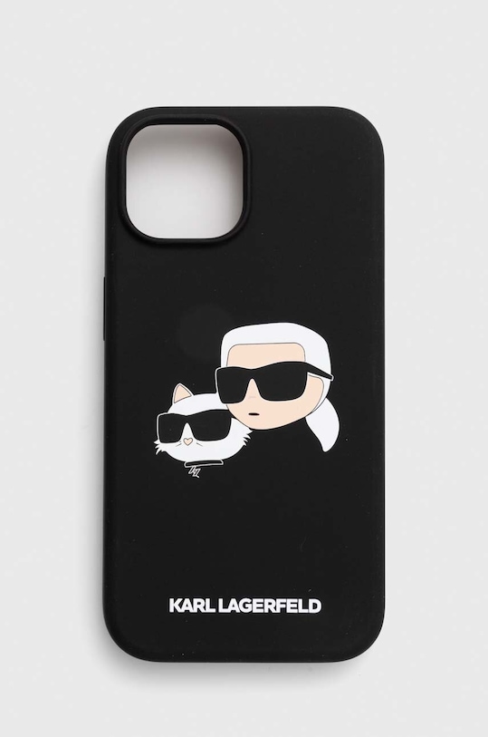 Karl Lagerfeld etui pentru telefon iPhone 15 / 14 / 13 6.1 pentru telefon negru KLHMP15SSKCHPPLK