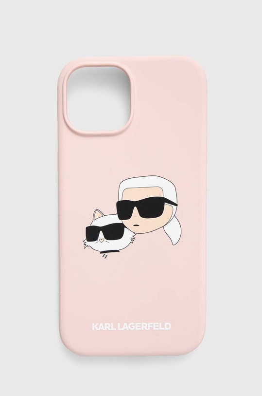 Puzdro na mobil Karl Lagerfeld iPhone 15 / 14 / 13 6.1 na mobil ružová KLHMP15SSKCHPPLP