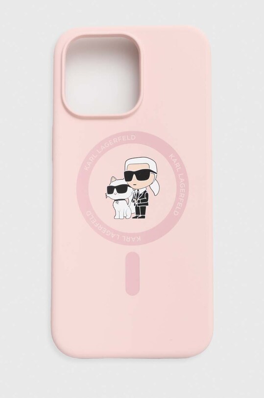Puzdro na mobil Karl Lagerfeld iPhone 15 Pro Max 6.7 na mobil ružová KLHMP15XSCMKCRHP