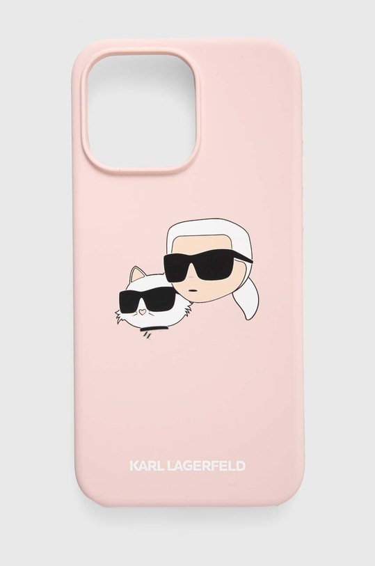 Obal na telefon Karl Lagerfeld iPhone 15 Pro Max 6.7 na mobil růžová KLHMP15XSKCHPPLP