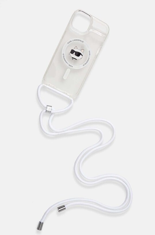Obal na telefon Karl Lagerfeld iPhone 13 / 14 / 15 6.1 na mobil průhledná KLHMP13MHCCHNT