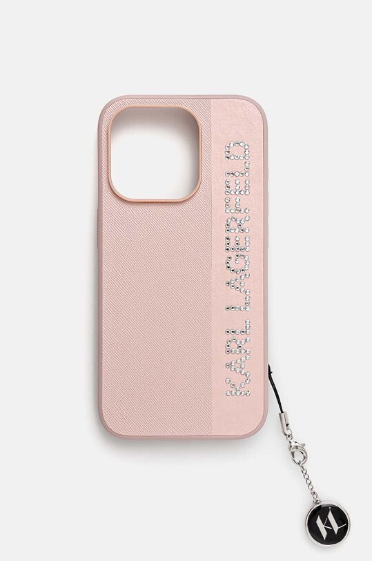 Etui za telefon Karl Lagerfeld iPhone 15 Pro 6.1 za telefon roza KLHCP15LPSAKDGCP