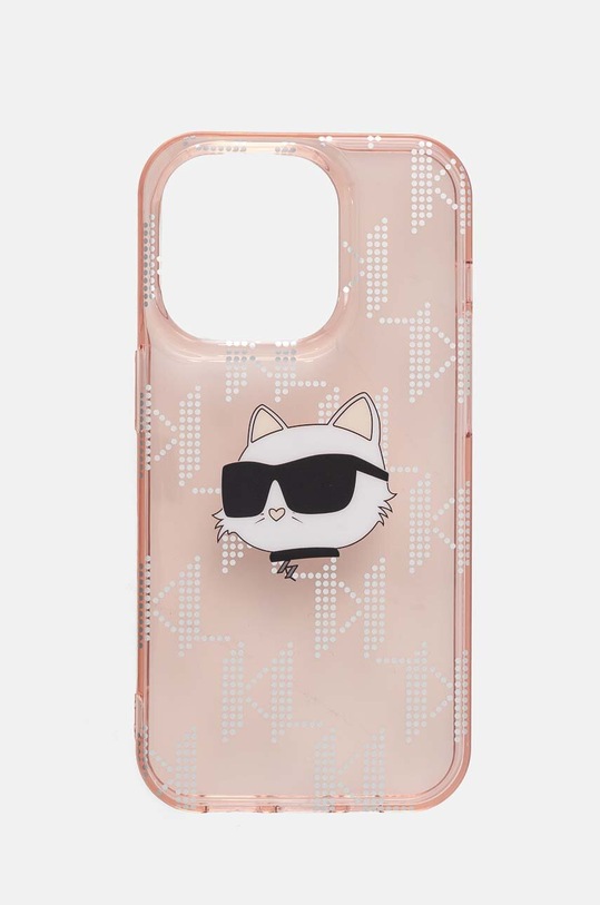 Obal na telefon Karl Lagerfeld iPhone 14 Pro 6.1 na mobil růžová KLHCP14LHKLPCHP