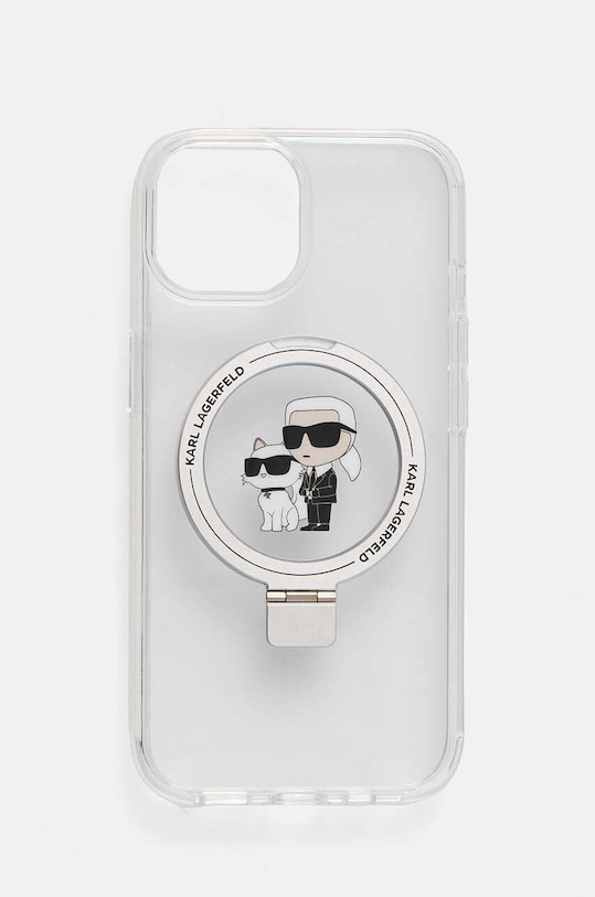 Karl Lagerfeld telefon tok iPhone 15 / 14 / 13 6.1 telefonhoz áttetsző KLHMP15SHMRSKCH