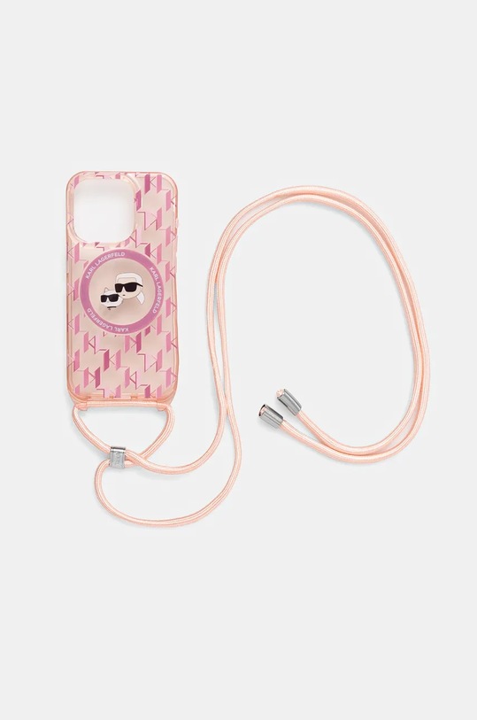 Obal na telefon Karl Lagerfeld iPhone 15 Pro 6.1" KLHMP15LHCKCKLCP růžová AA00