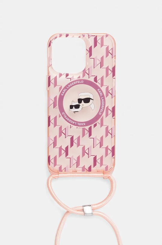 Karl Lagerfeld custodia per telefono iPhone 15 Pro Max 6.7" custodia per telefono rosa KLHMP15XHCKCKLCP