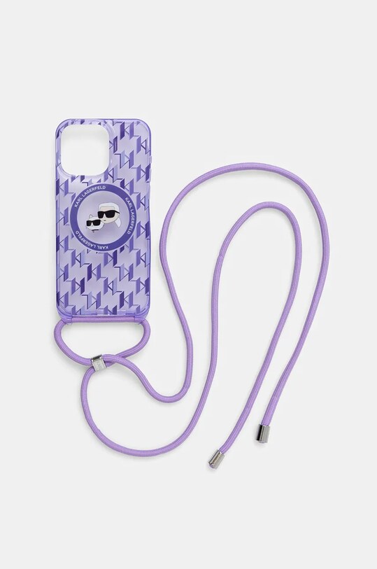 Obal na telefon Karl Lagerfeld iPhone 15 Pro Max 6.7" KLHMP15XHCKCKLCU fialová AA00