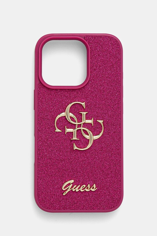 Чохол на телефон Guess iPhone 16 Pro 6.3 аплікація рожевий GUHCP16LHG4SGU