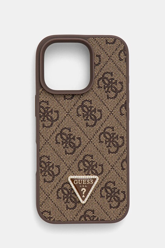 Guess telefon tok iPhone 16 Pro 6.3 telefonhoz barna GUHCP16LP4TDPW