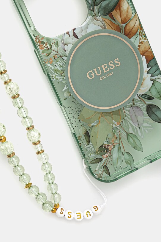 Puzdro na mobil Guess iPhone 16 Pro 6.3 GUHMP16LHFWBRCESN zelená AA00