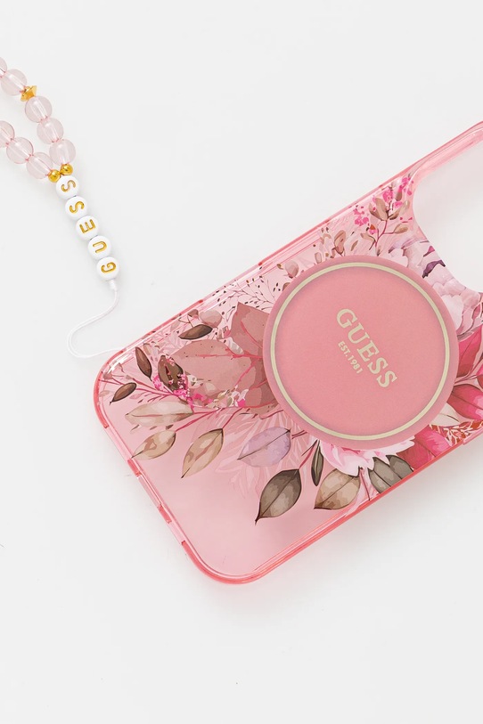 Чехол на телефон Guess iPhone 16 Pro 6.3 GUHMP16LHFWBRCESP розовый AA00