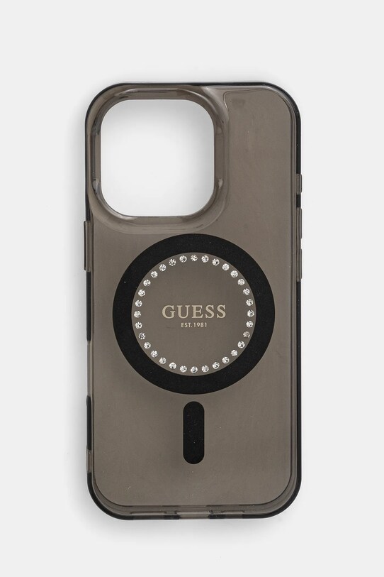 Чохол на телефон Guess iPhone 16 Pro 6.3 аплікація чорний GUHMP16LPFTDTEK
