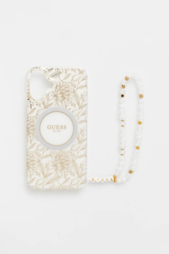 Puzdro na mobil Guess iPhone 16 Plus 6.7 na mobil biela GUHMP16MHCPOFPH