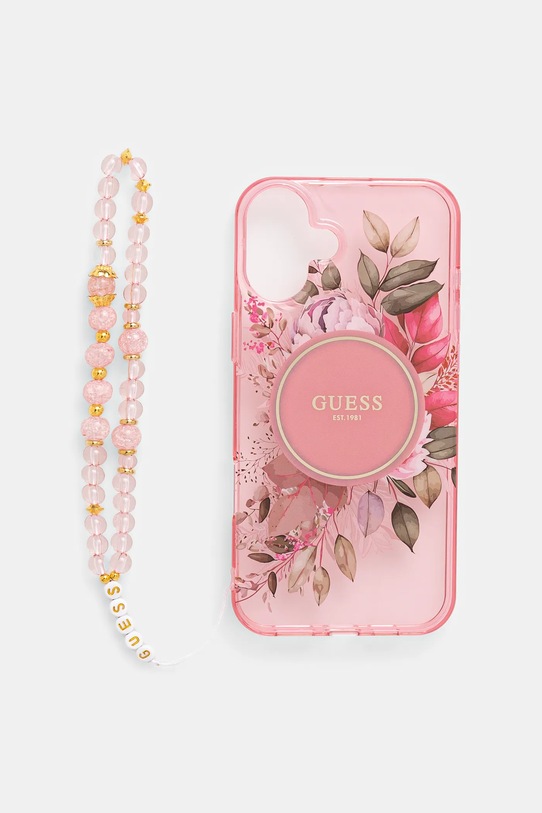 Чехол на телефон Guess iPhone 16 Plus 6.7 для телефона розовый GUHMP16MHFWBRCESP