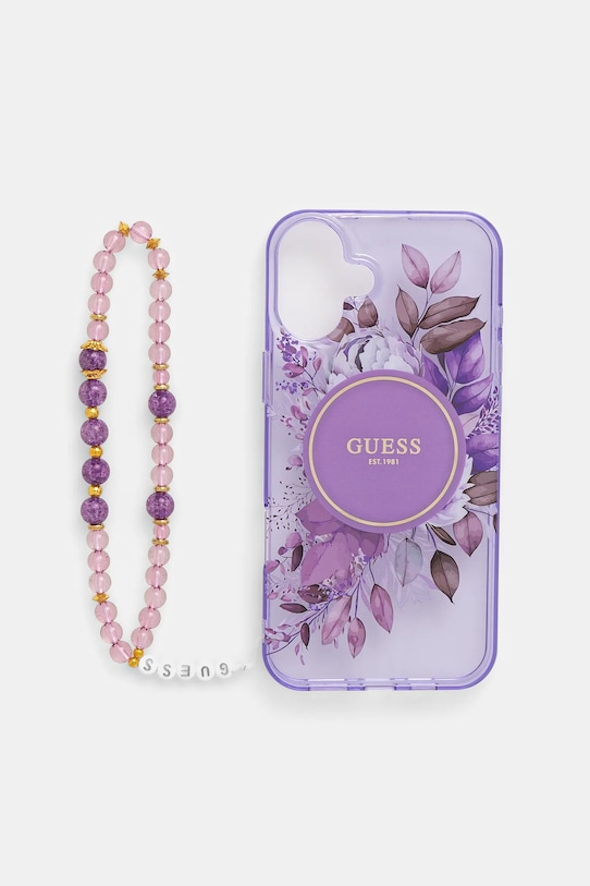 Etui za telefon Guess iPhone 16 Plus 6.7 print ljubičasta GUHMP16MHFWBRCESU