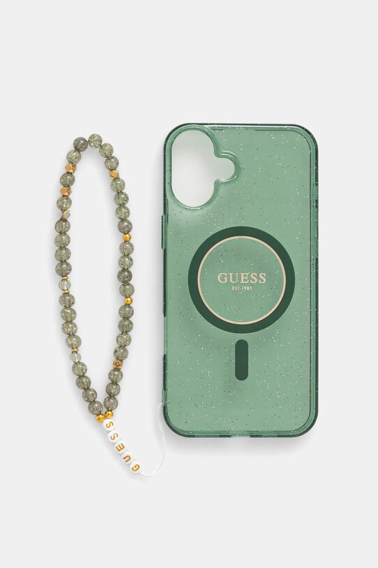 Puzdro na mobil Guess iPhone 16 Plus 6.7 na mobil zelená GUHMP16MHGCRELSA