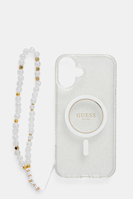 Guess etui na telefon iPhone 16 Plus 6.7 wzorzyste transparentny GUHMP16MHGCRELST