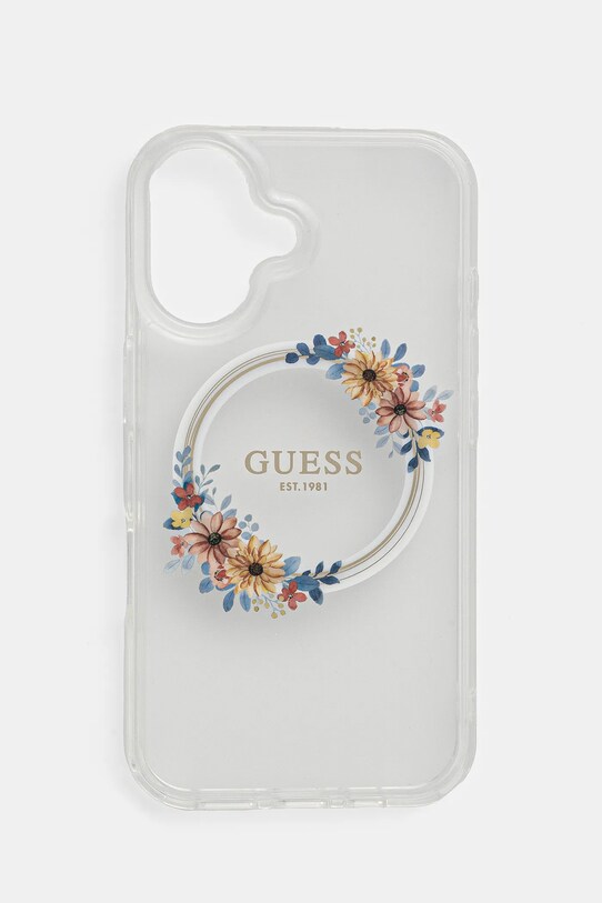 Чехол на телефон Guess iPhone 16 6.1 для телефона прозрачный GUHMP16SHFWFCT