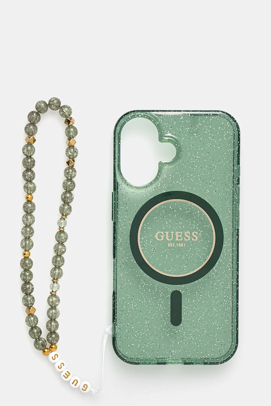 Etui za telefon Guess iPhone 16 6.1 print zelena GUHMP16SHGCRELSA