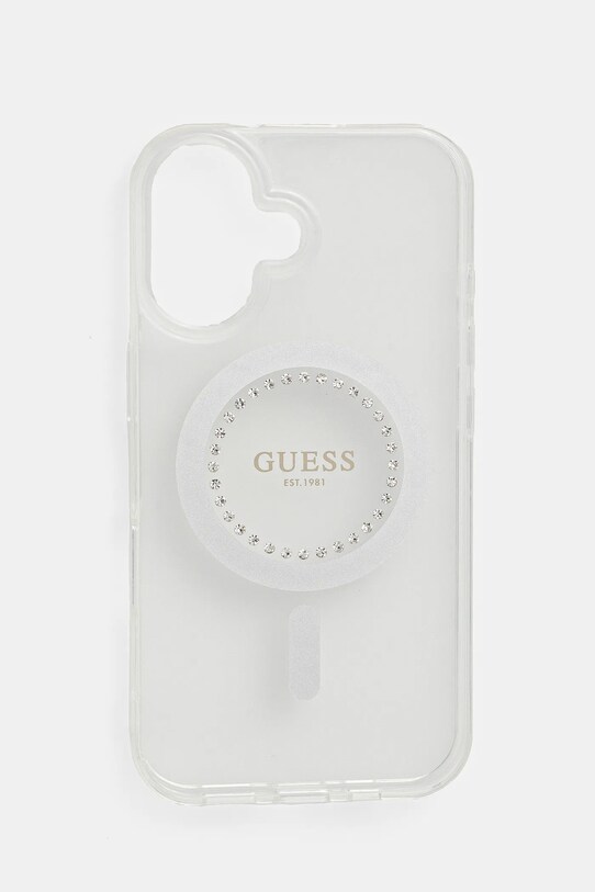 Guess husă pentru telefon iPhone 16 6.1 print alb GUHMP16SPFTDTEH