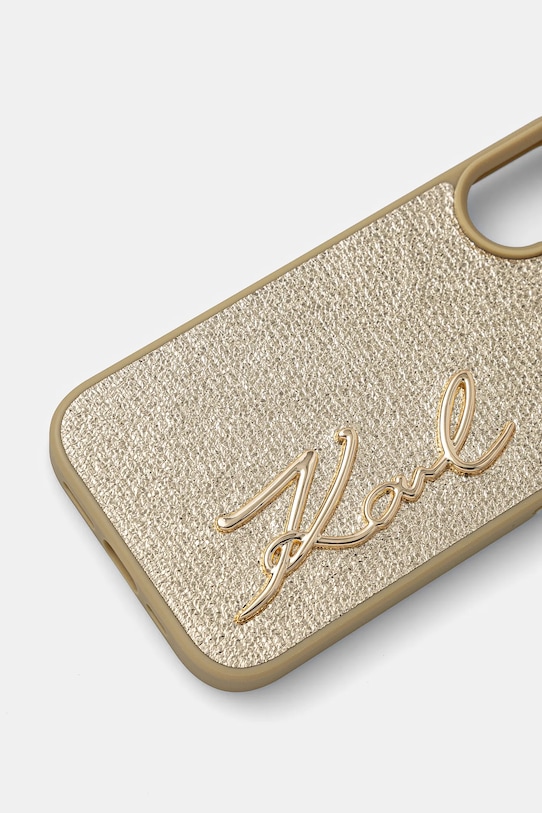 Obal na telefon Karl Lagerfeld iPhone 16 6.1 KLHCP16SPFMFBKMD zlatá AA00