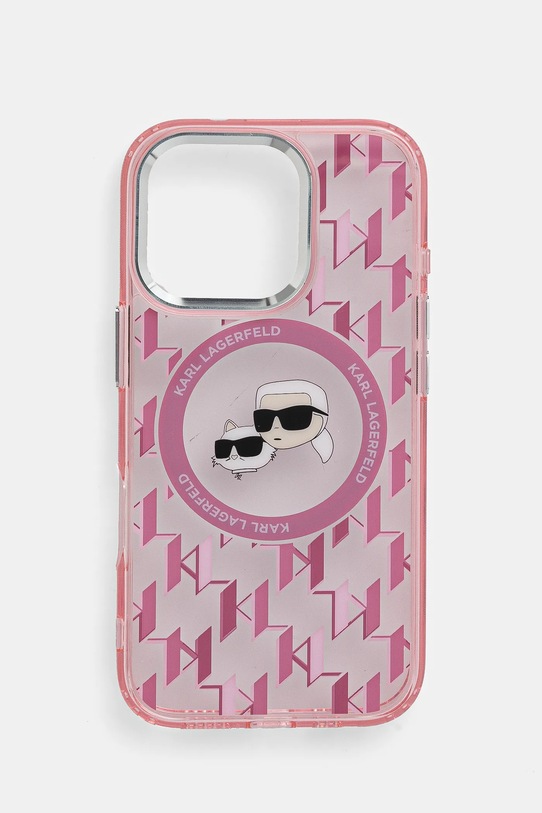 Obal na telefon Karl Lagerfeld iPhone 16 Pro 6.3 na mobil růžová KLHMP16LHMCKMHP