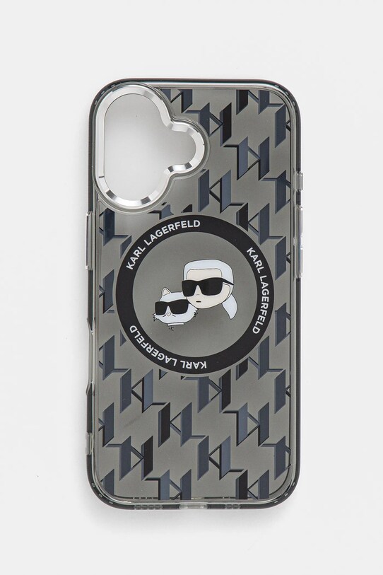 Karl Lagerfeld etui pentru telefon iPhone 16 6.1 cu modele negru KLHMP16SHMCKMHK