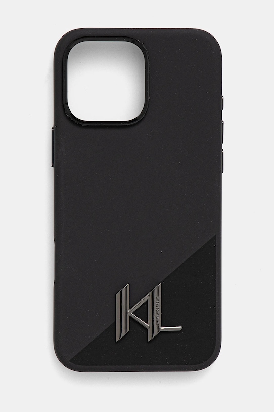 Karl Lagerfeld custodia per telefono iPhone 16 Pro Max 6.9 applique nero KLHMP16XSCMKMPCK