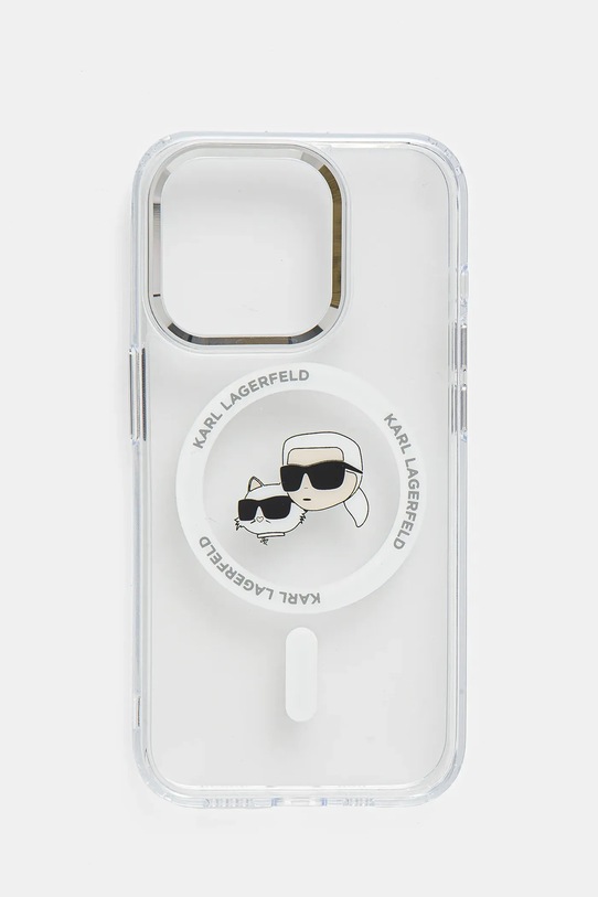 Obal na telefon Karl Lagerfeld iPhone 15 Pro 6.1 na mobil průhledná KLHMP15LHLSKCH