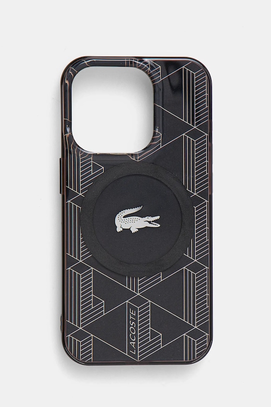 Lacoste husa pentru telefon iPhone 15 Pro 6.1 pentru telefon negru LCHMP15LUBSK